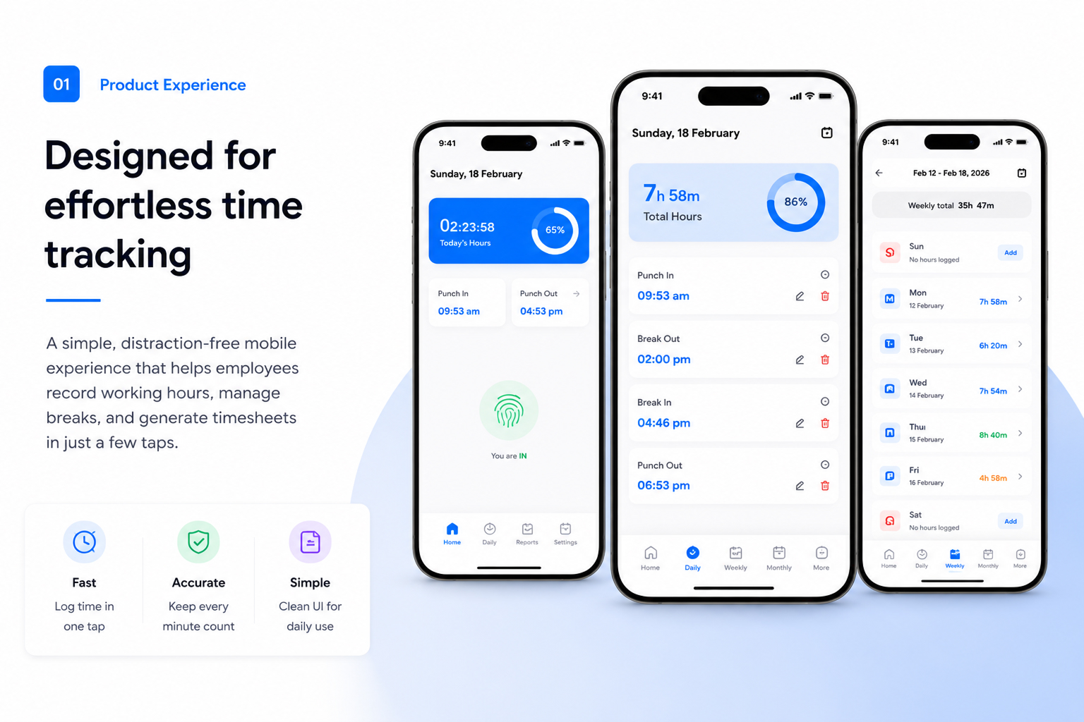 Designed for effortless time tracking