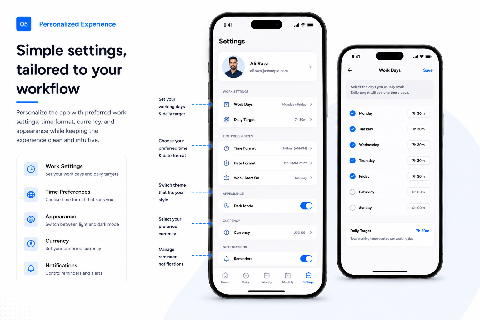 Simple settings, tailored to your workflow